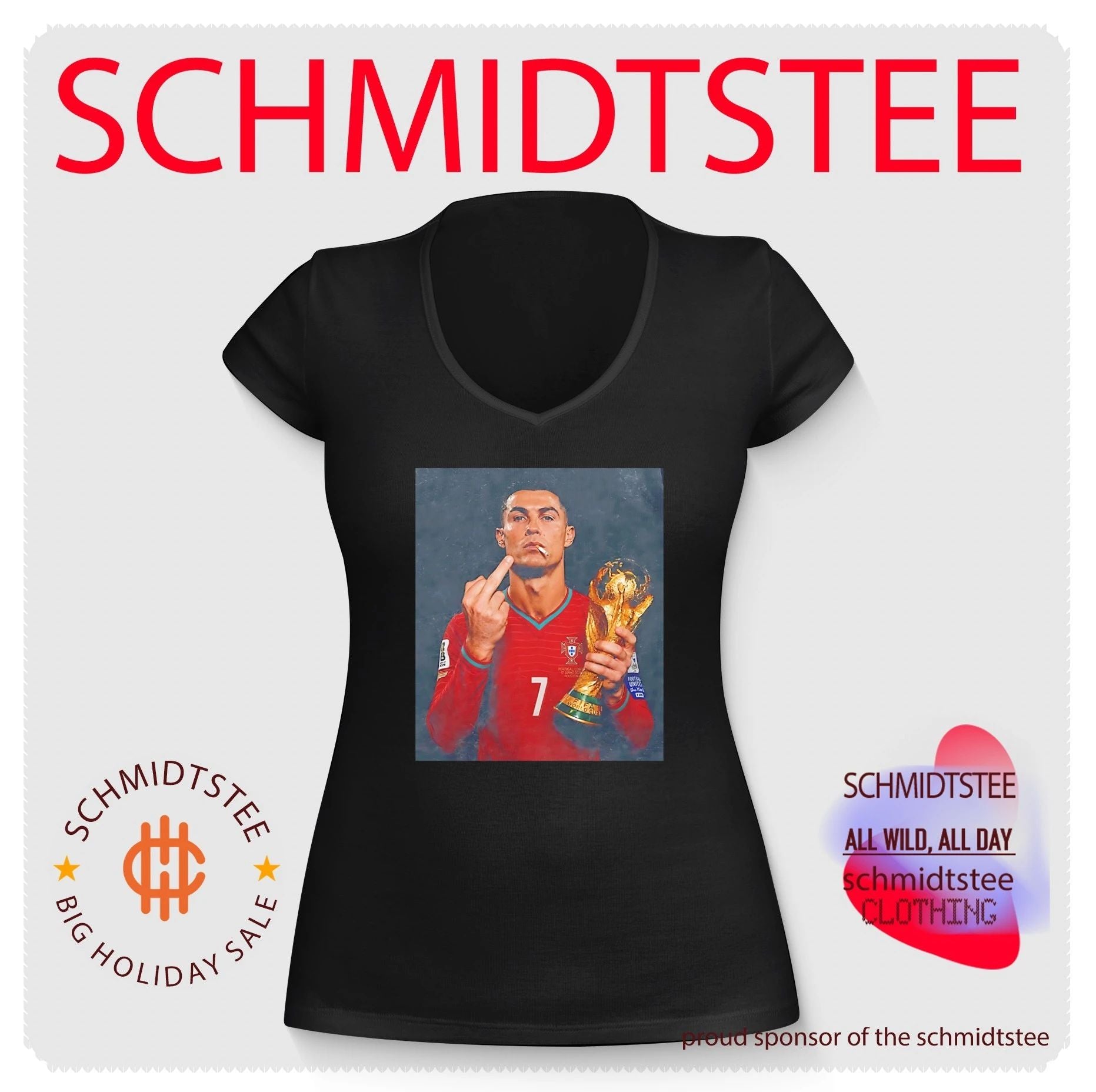Cristinano Ronaldo Worl Cup Champions 2026 smoking middle finger shirt