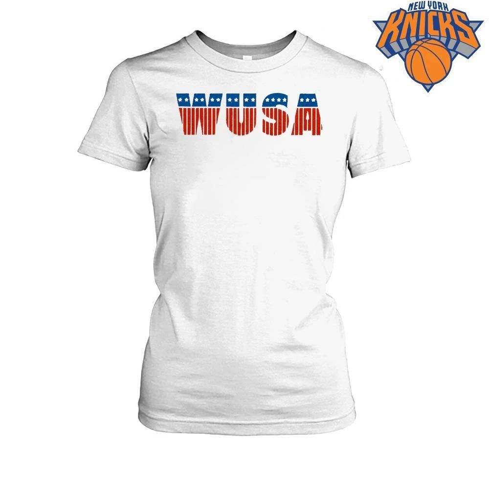 WUSA Patriotic Star and Stripes Block Lettering shirt