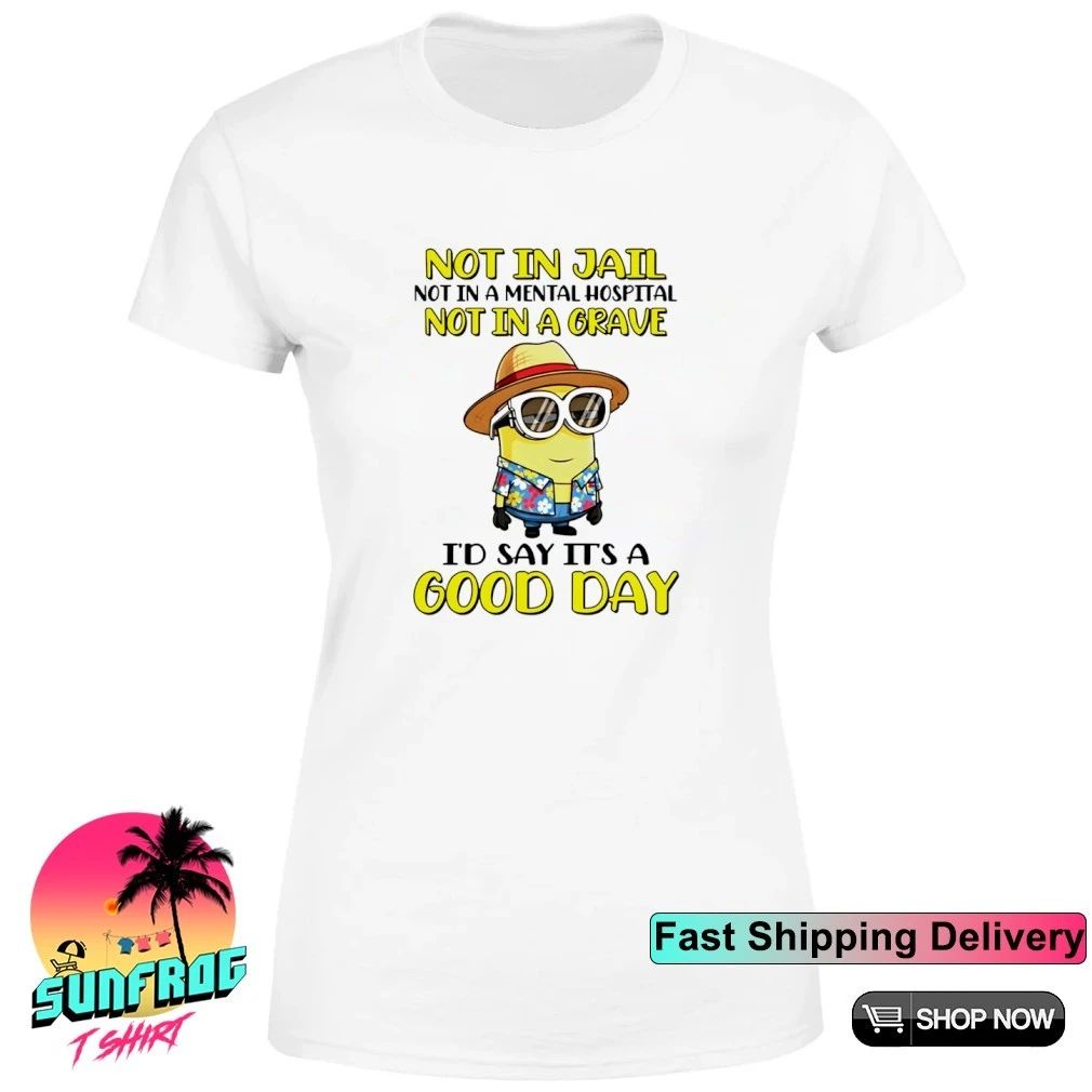 Not in jail not in a mental hospital not in a grave I’d say its a good day minion shirt