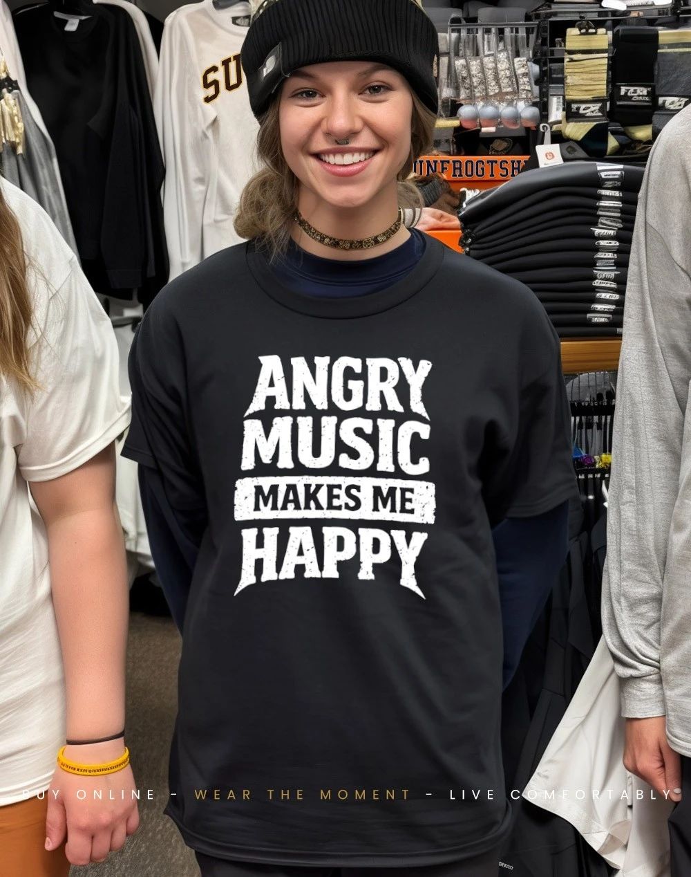 Angry music makes me happy shirt