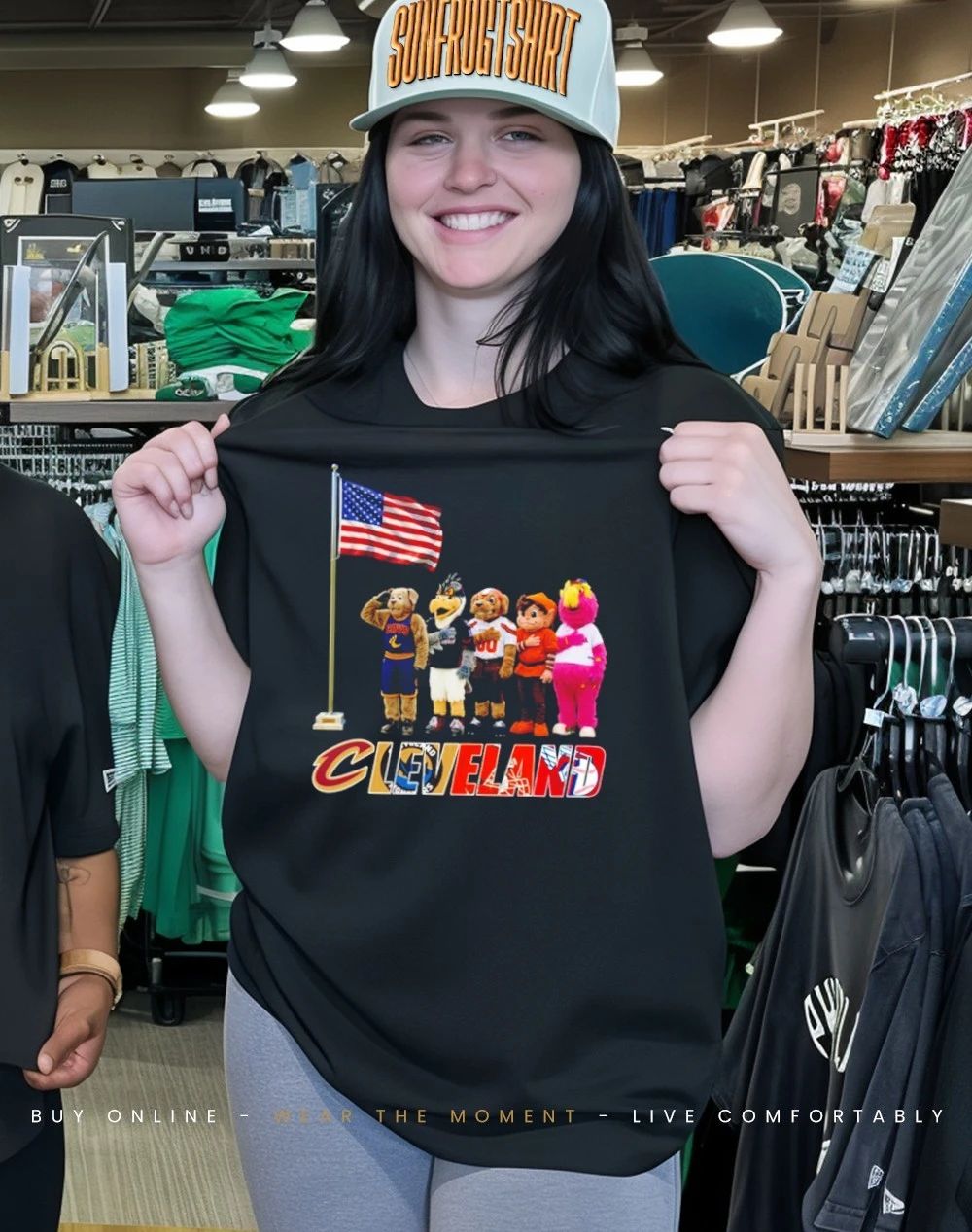 Cleveland sports mascot salute the flag shirt
