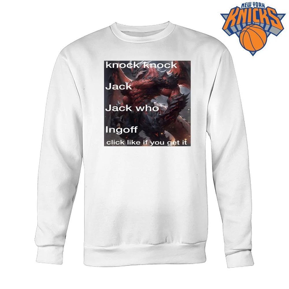 Funny Dragon Knock Knock Jack Ingoff Joke Meme Adult Humor Graphic shirt