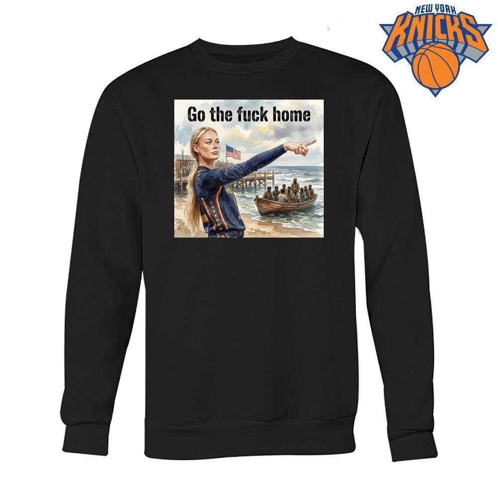 Go The Fuck Home Vintage Watercolor American Flag Coastal Wave Shirt
