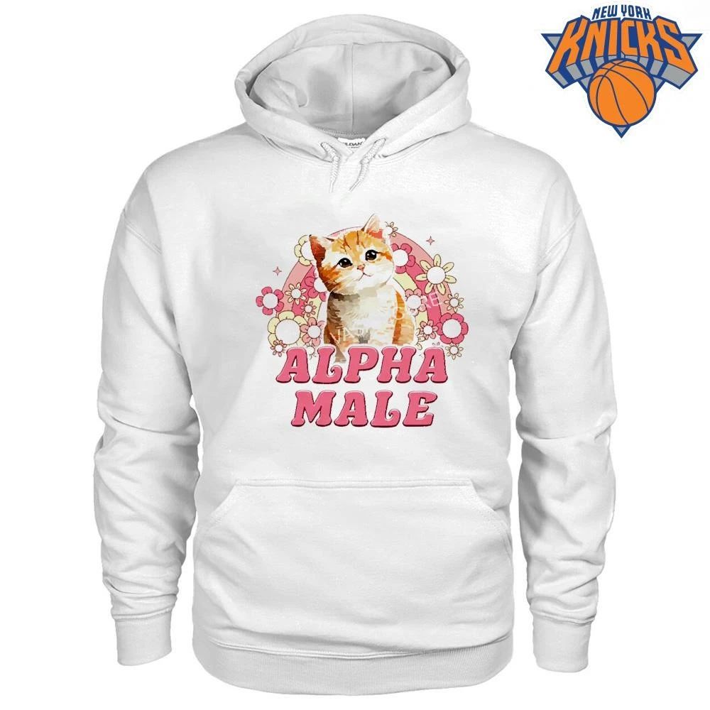 Alpha Male Cute Kitten Cat Flowers Retro Rainbow Meme Shirt