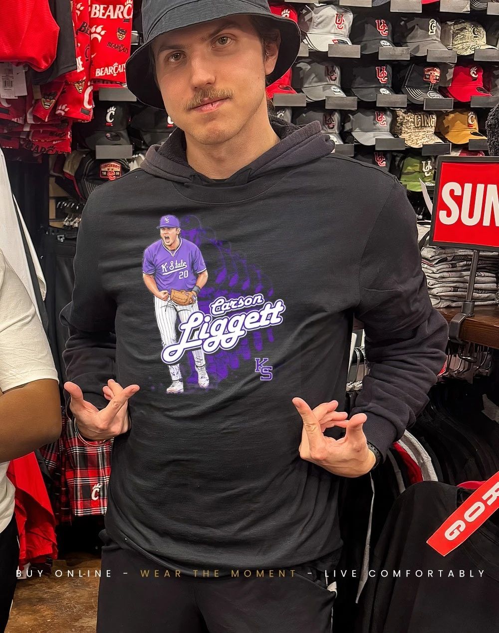 Carson Liggett Kansas State Wildcats baseball player graphic shirt