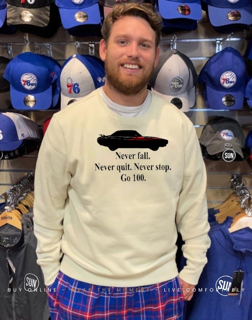 Never Fall Never Quit Never Stop Go 100 Motivational Car shirt