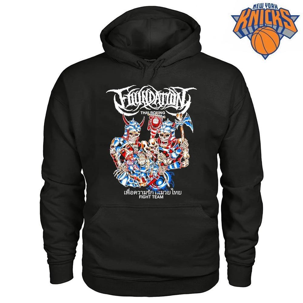 Foundation Thai Boxing Fight Team Skeleton Skull Hardcore Metal Band Shirt