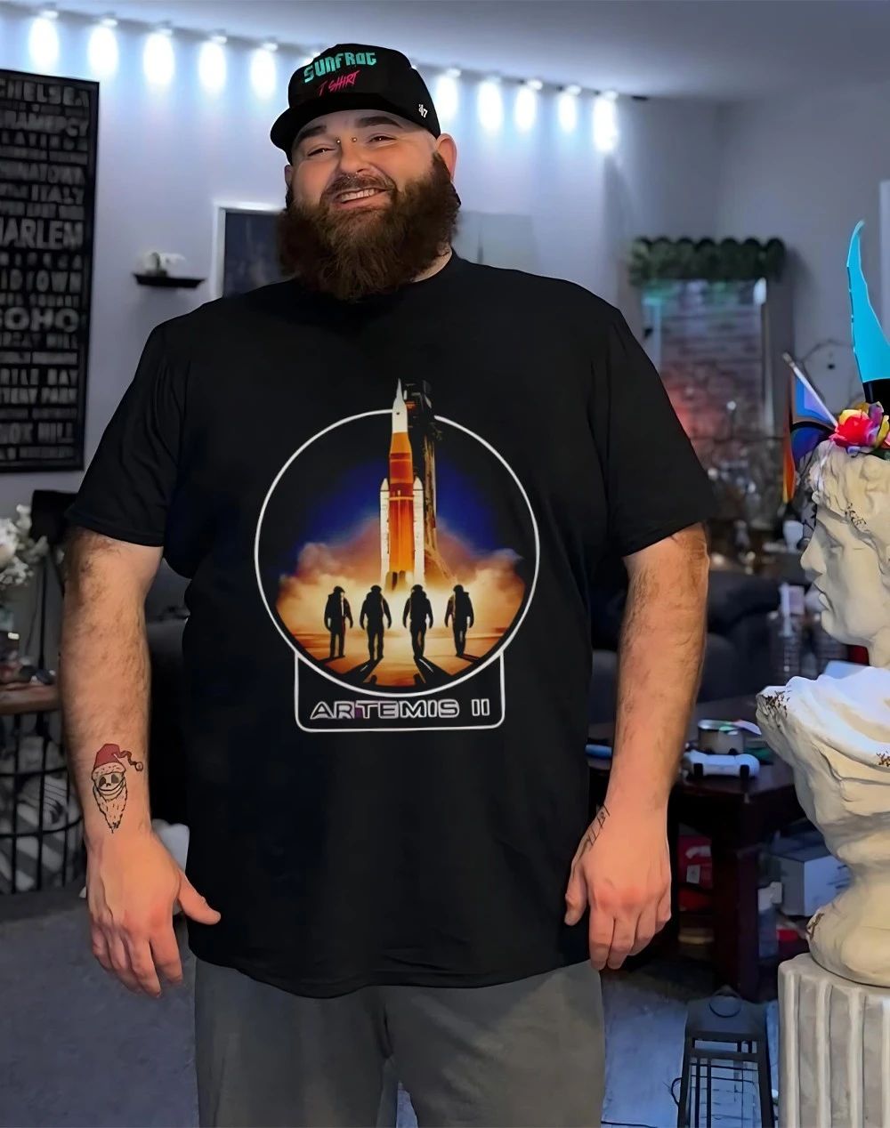 Artemis II NASA Moon Mission Crew SLS Rocket Shirt