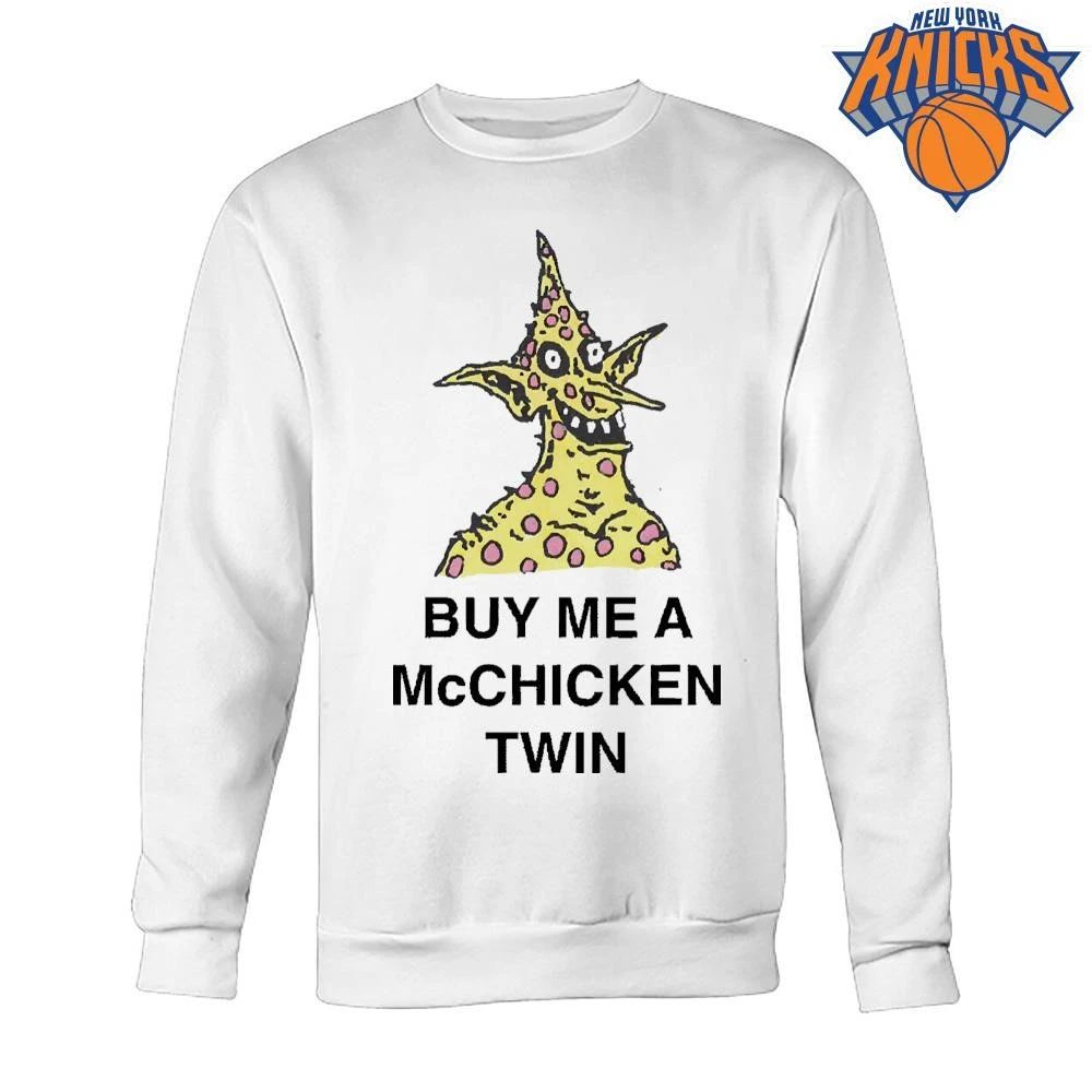 Buy Me A McChicken Twin Funny Yellow Spat Spotted Alien Creature Meme Shirt