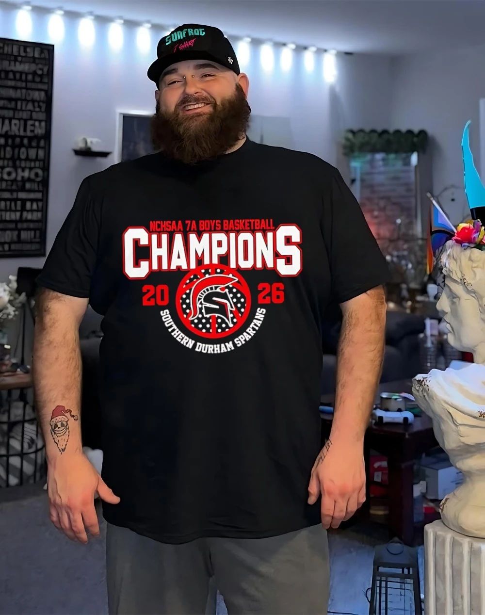 Southern Durham Spartans 7A Boys Basketball Champions 2026 logo shirt