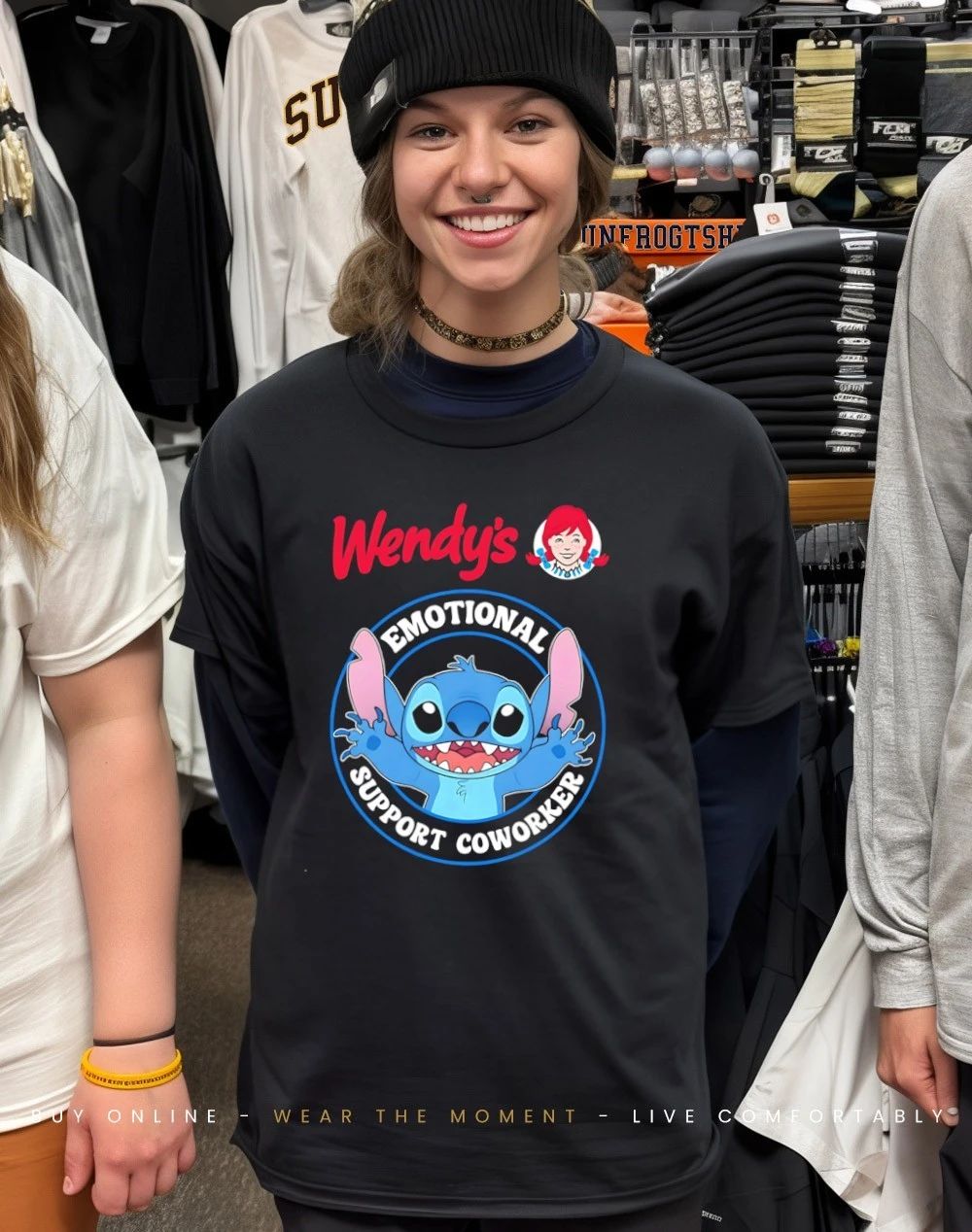 Wendy’s emotional support coworker Bluey shirt