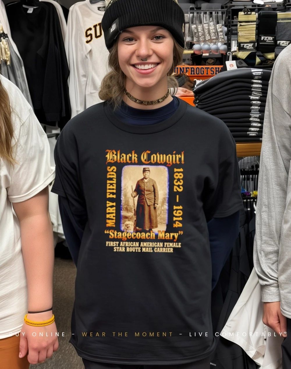 Stagecoach Mary Black Cowgirl African American Cowboy shirt