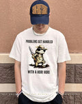 Frog problems get handled with a hori hori shirt