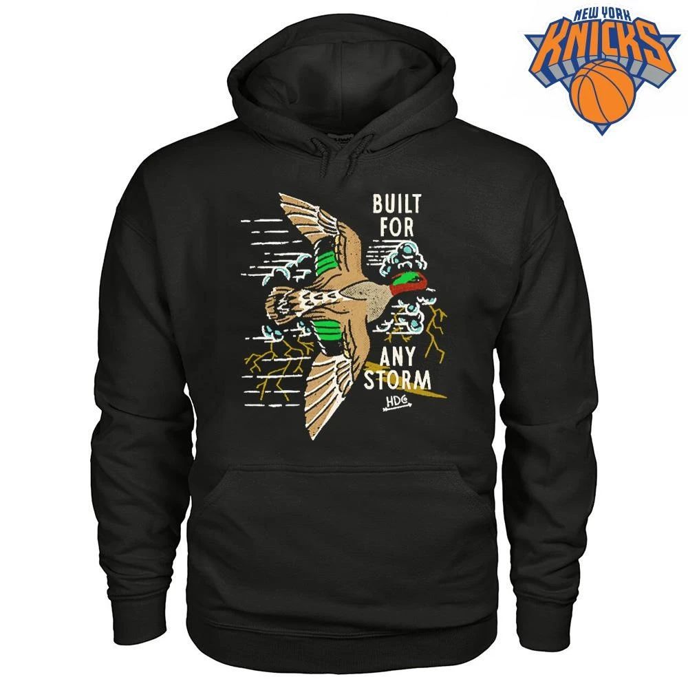 Built For Any Storm Flying Duck Lightning Bolt Vintage Hunt Wildlife Graphic shirt