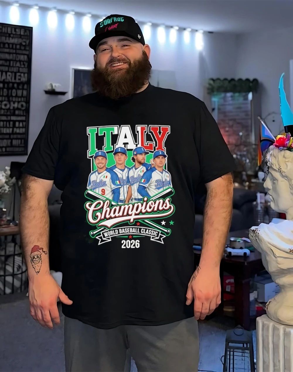 Italy 2026 World Baseball Champions graphic shirt