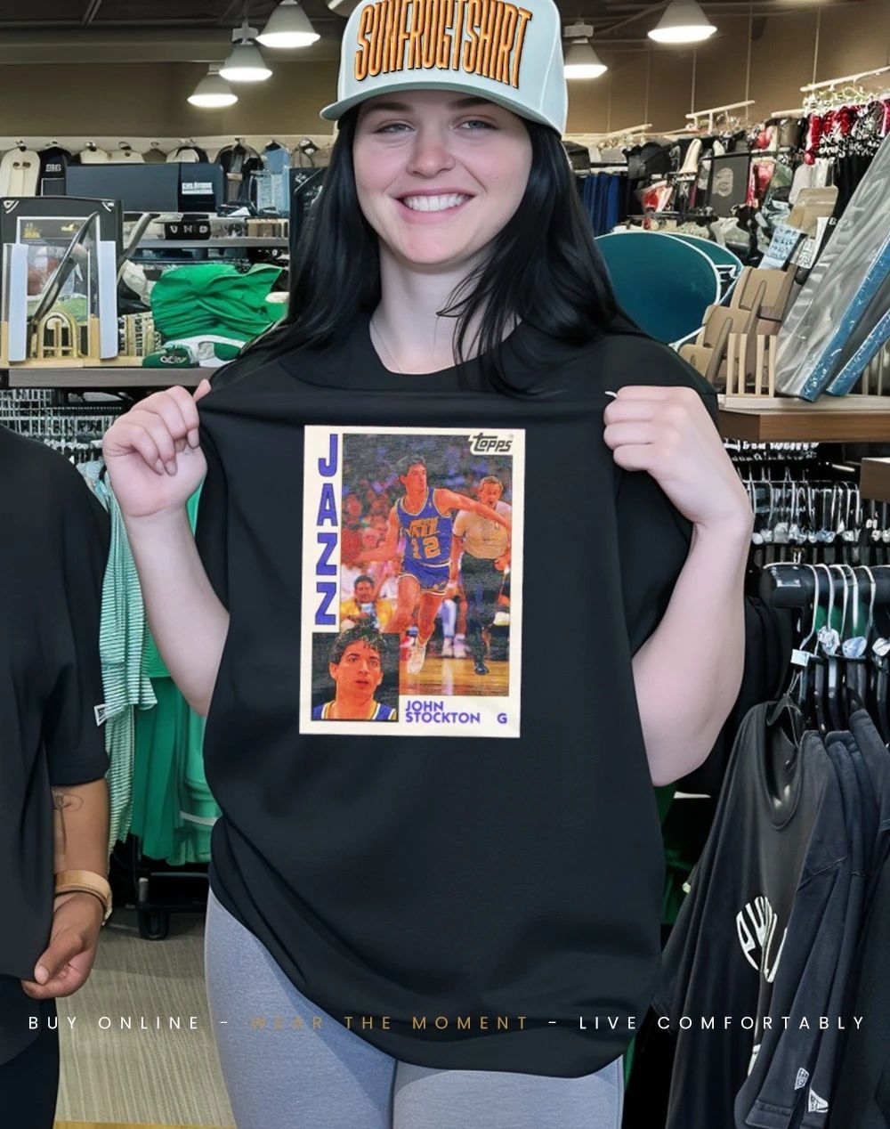 John Stockton Jazz 1992 Topps Basketball Legendary Card shirt