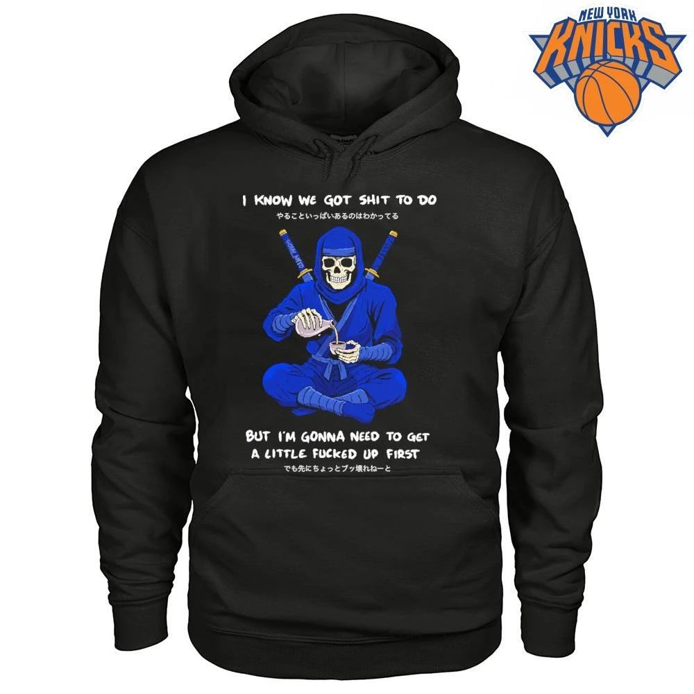 Funny Skull Ninja Drinking Sake Japanese Text Streetwear Graphic Skeleton shirt
