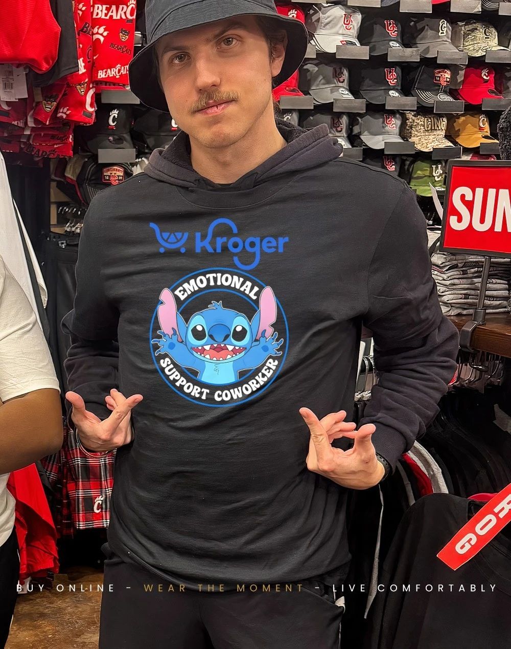 Kroger emotional support coworker Bluey shirt