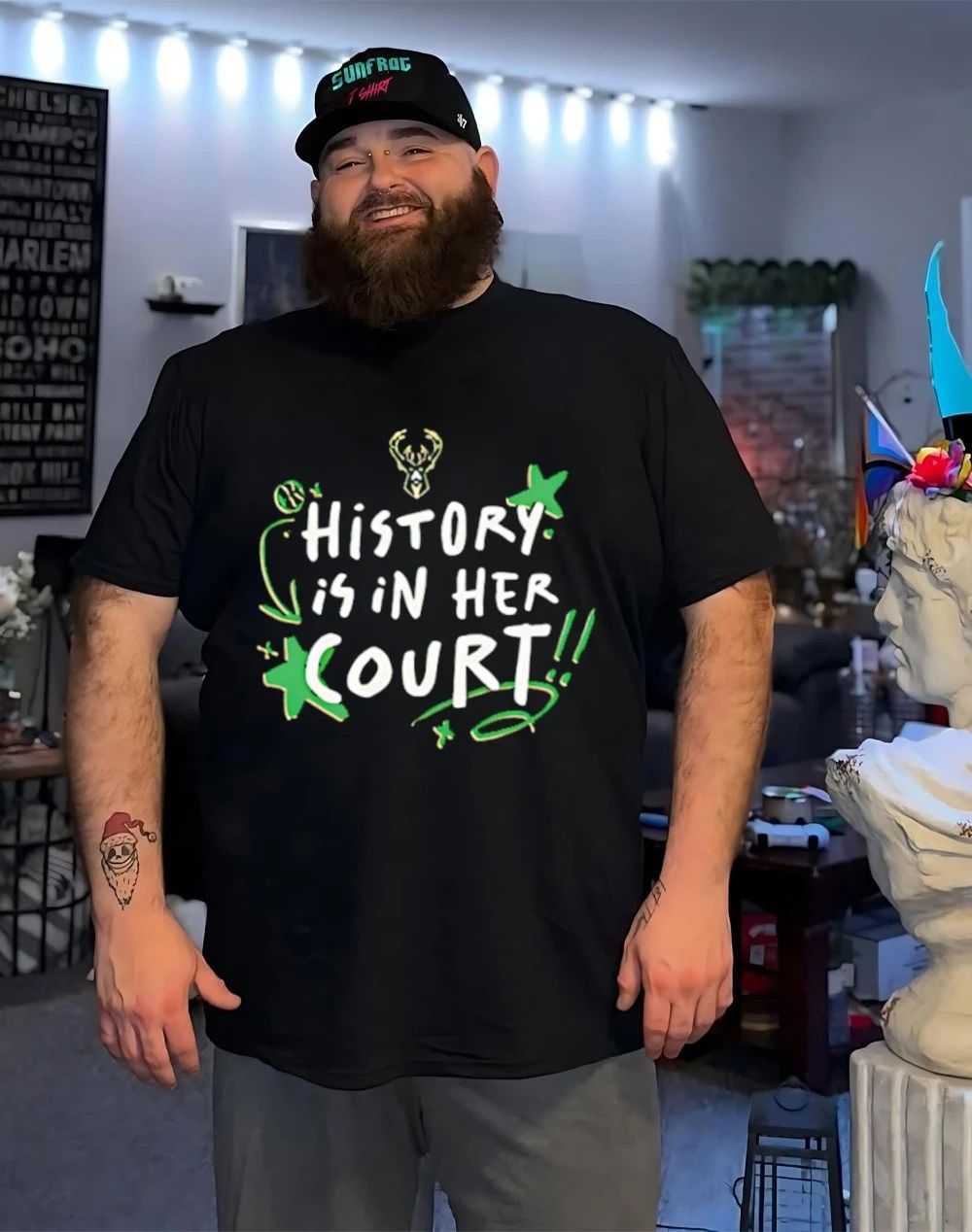 Milwaukee Bucks History is in her Court shirt