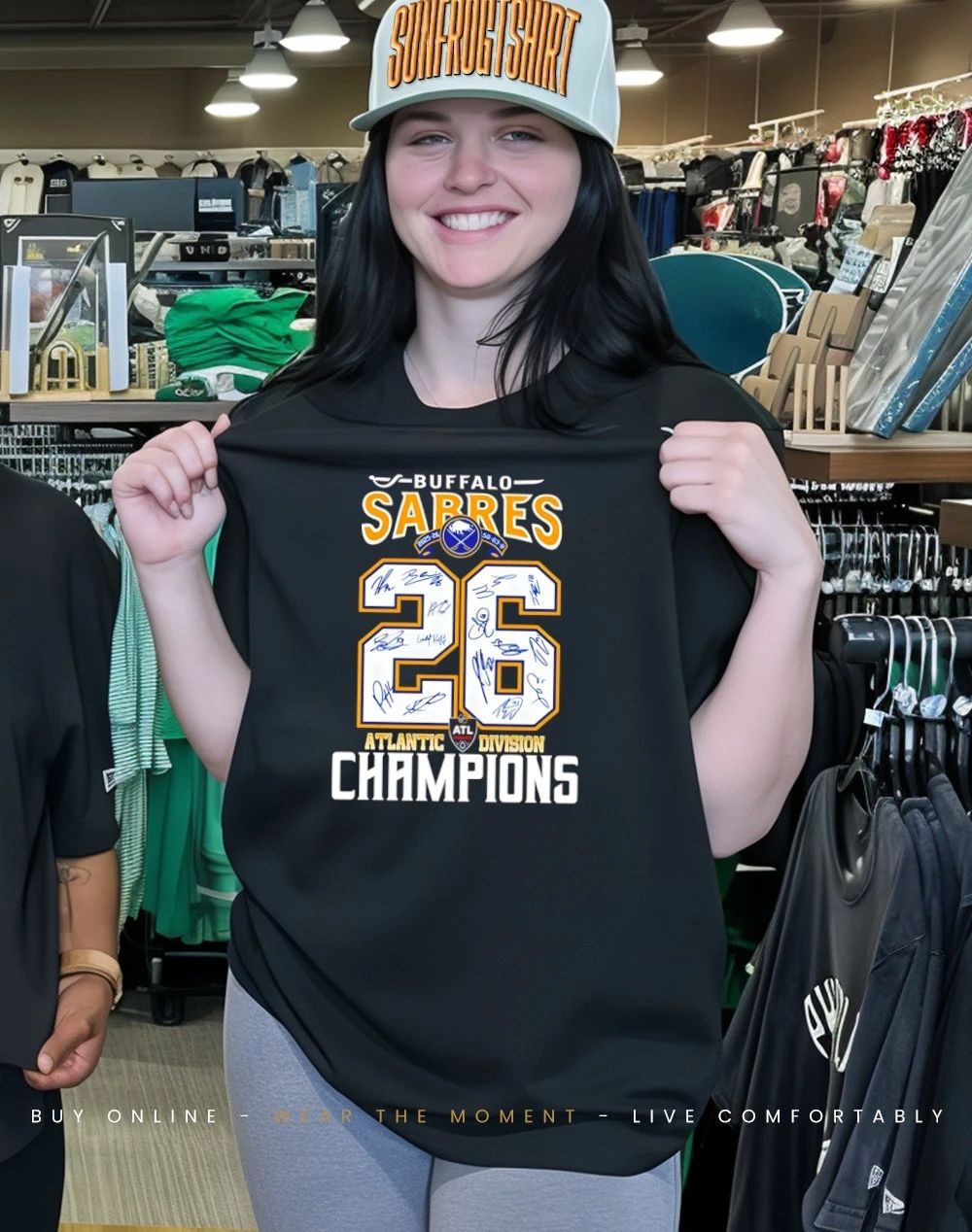 Buffalo Sabres 2026 Atlantic Division Champions 50-23-8 signatures shirt