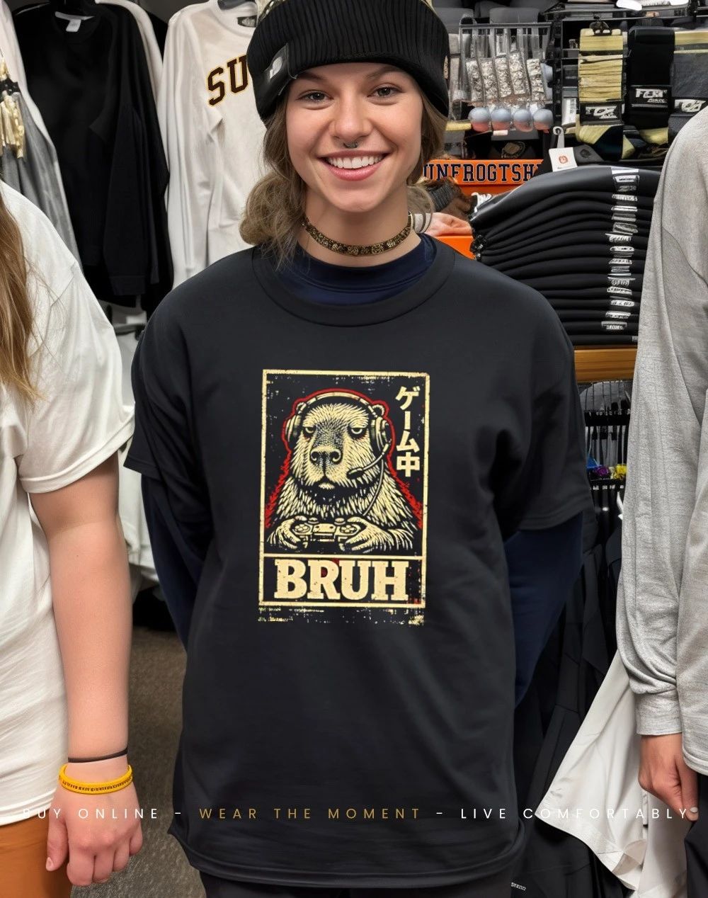Bruh capybara gamer video games meme shirt