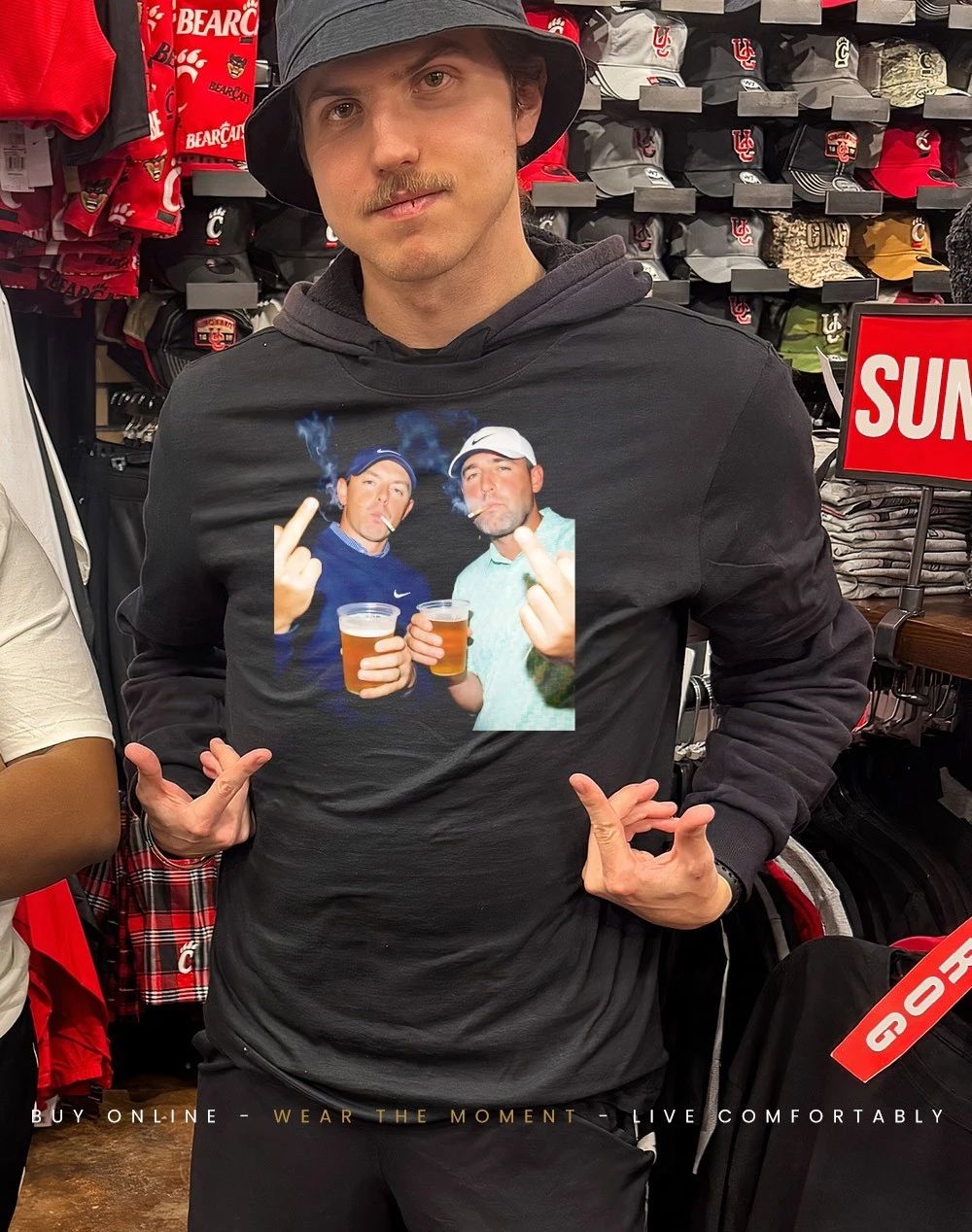 Scottie Scheffler and Rory McIlroy golf top two smoking beer middle finger shirt