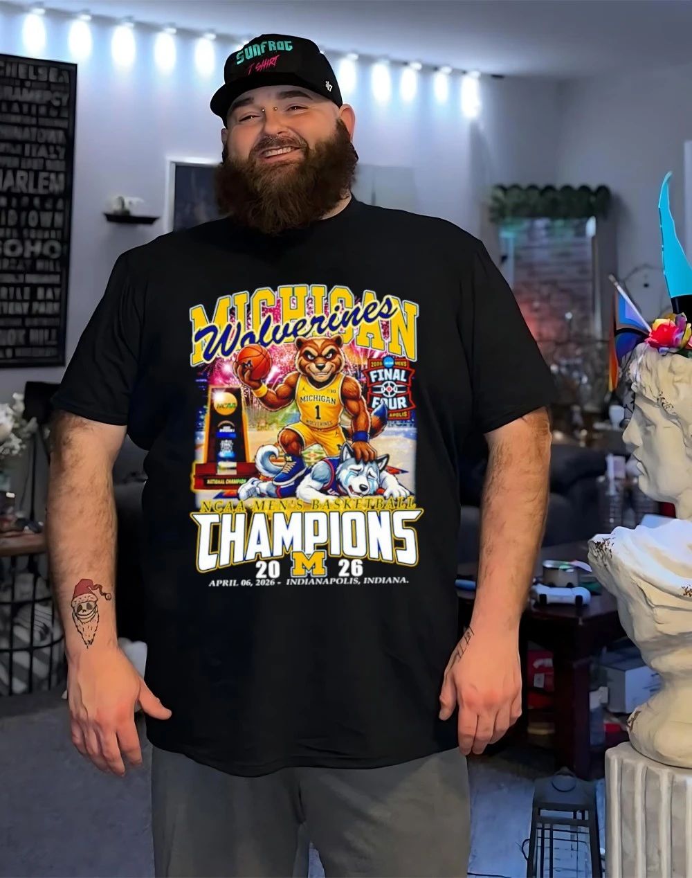Michigan Wolverines Men’s Basketball National Champions 2026 mascot shirt