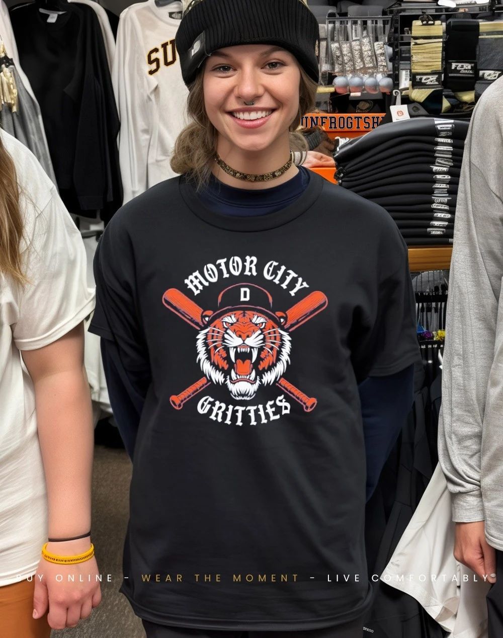 Detroit Tigers motor city gritties crossed bats shirt