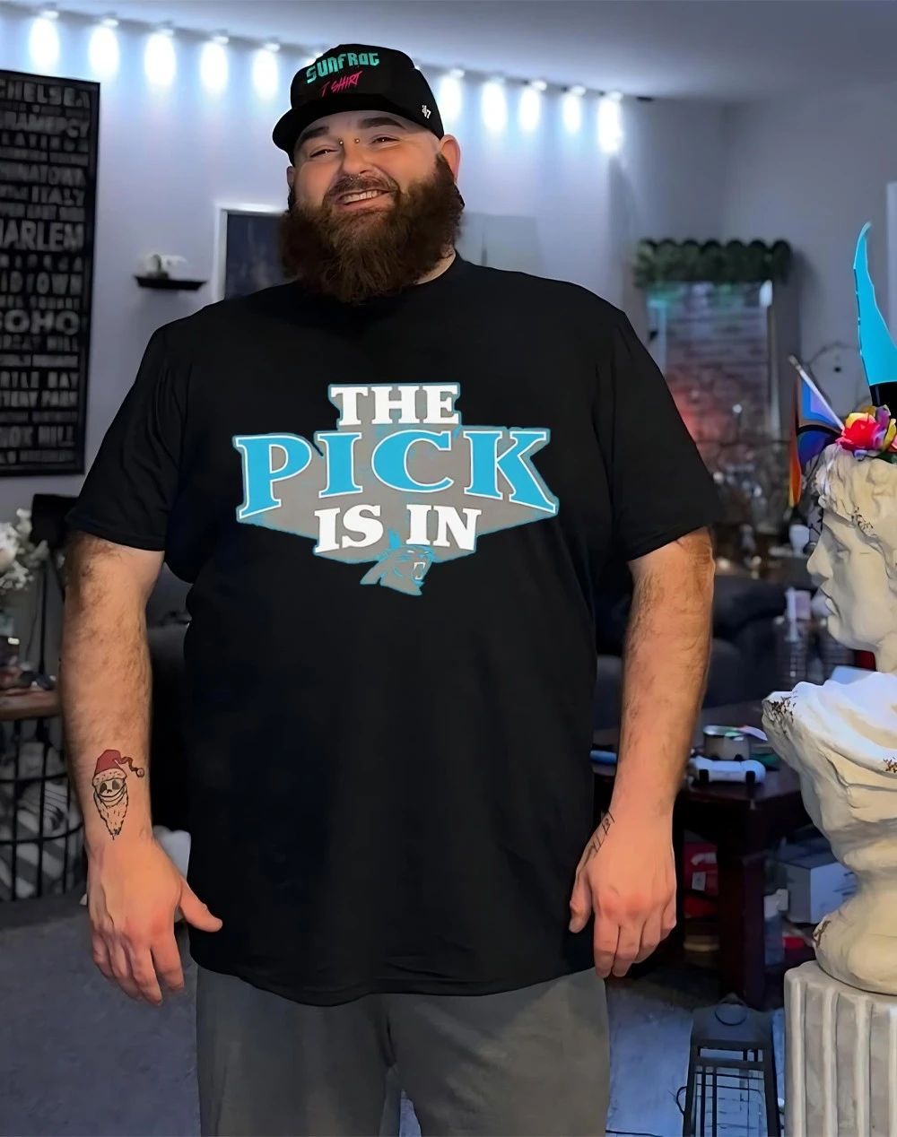 Carolina Panthers The Pick Is In logo shirt