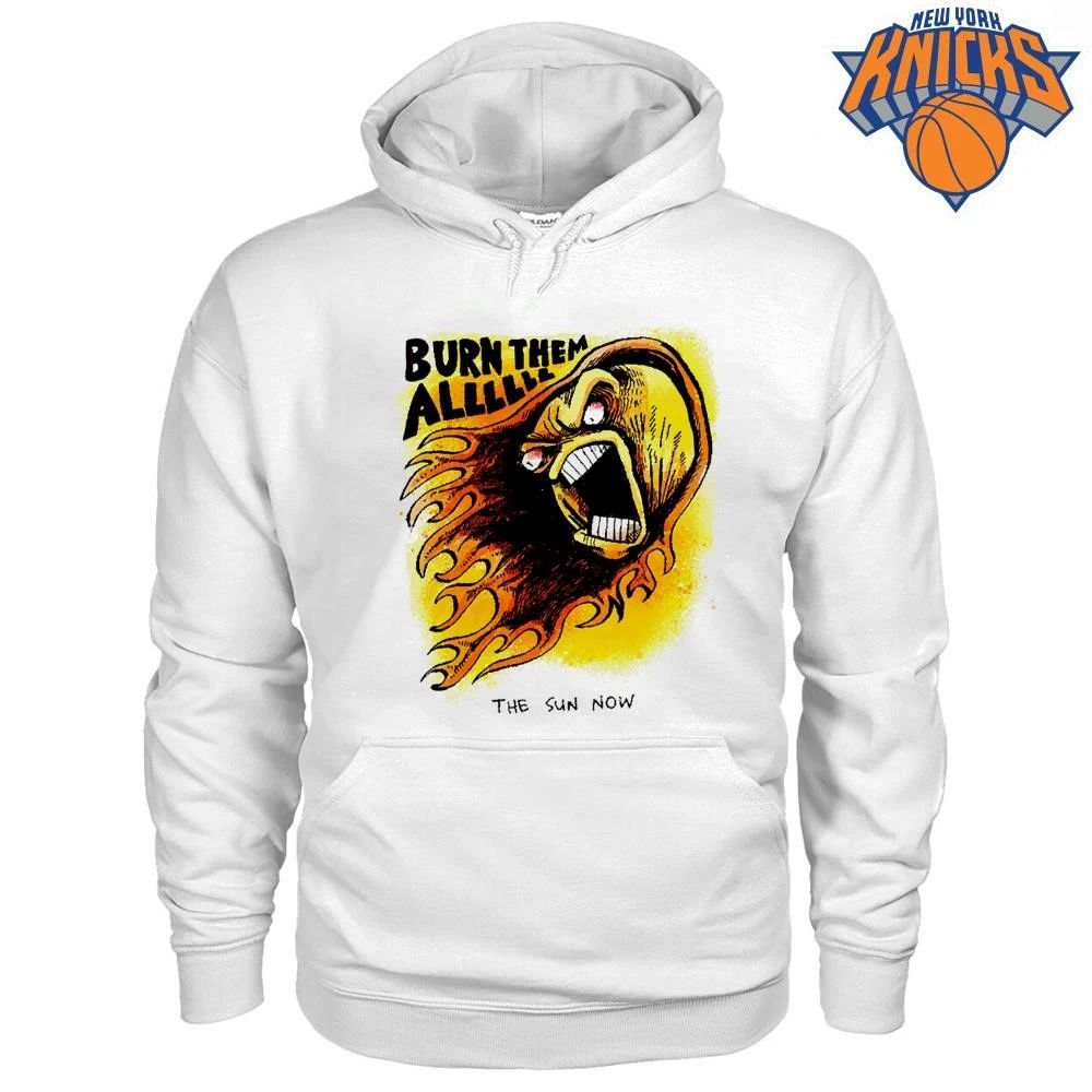 Burn Them All The Sun Now Angry Flaming Face Sunburn Summer Comic shirt