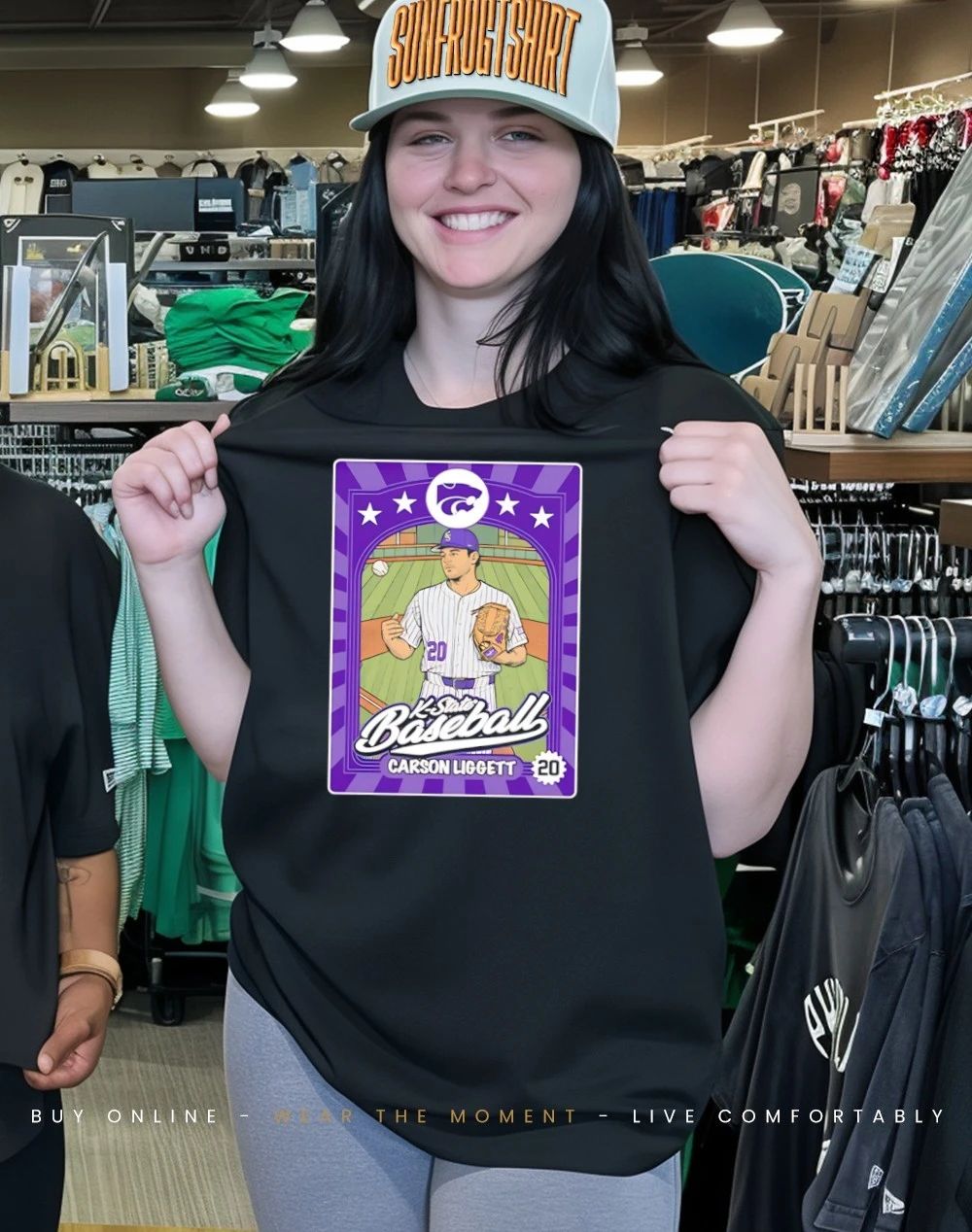 Carson Liggett 20 Kansas State Wildcats baseball card Inspired shirt