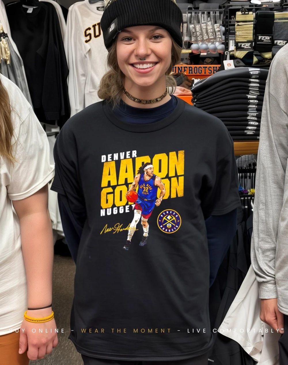 Aaron Gordon Denver Nuggets Slant signature shirt