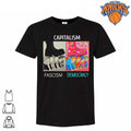 Capitalism Fascism Versus Democracy Corporate Brands Clown Boot Stepping On People Meme Shirt