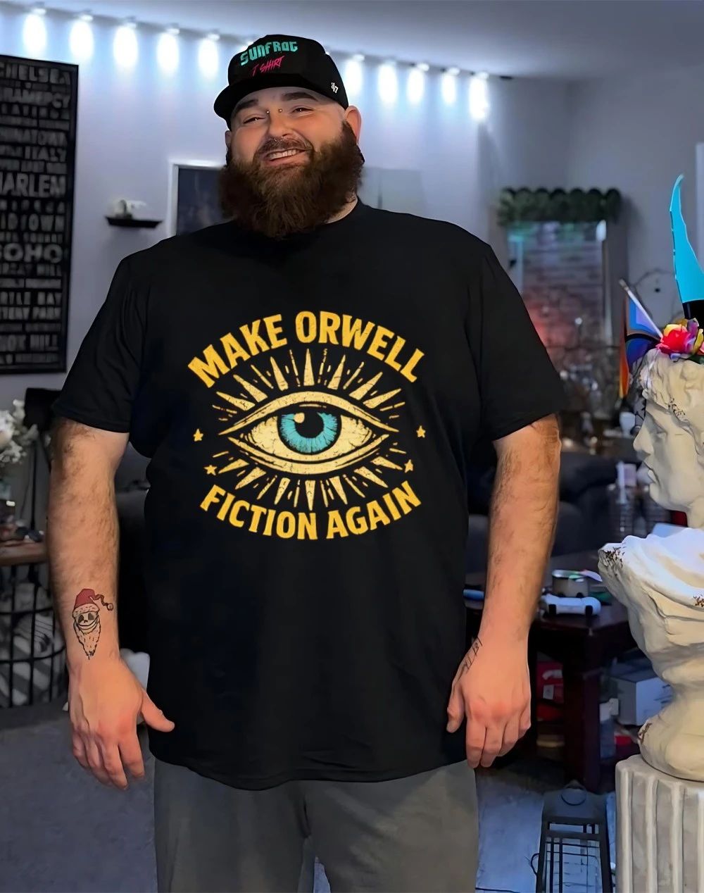 Make Orwell Fiction Again eye shirt
