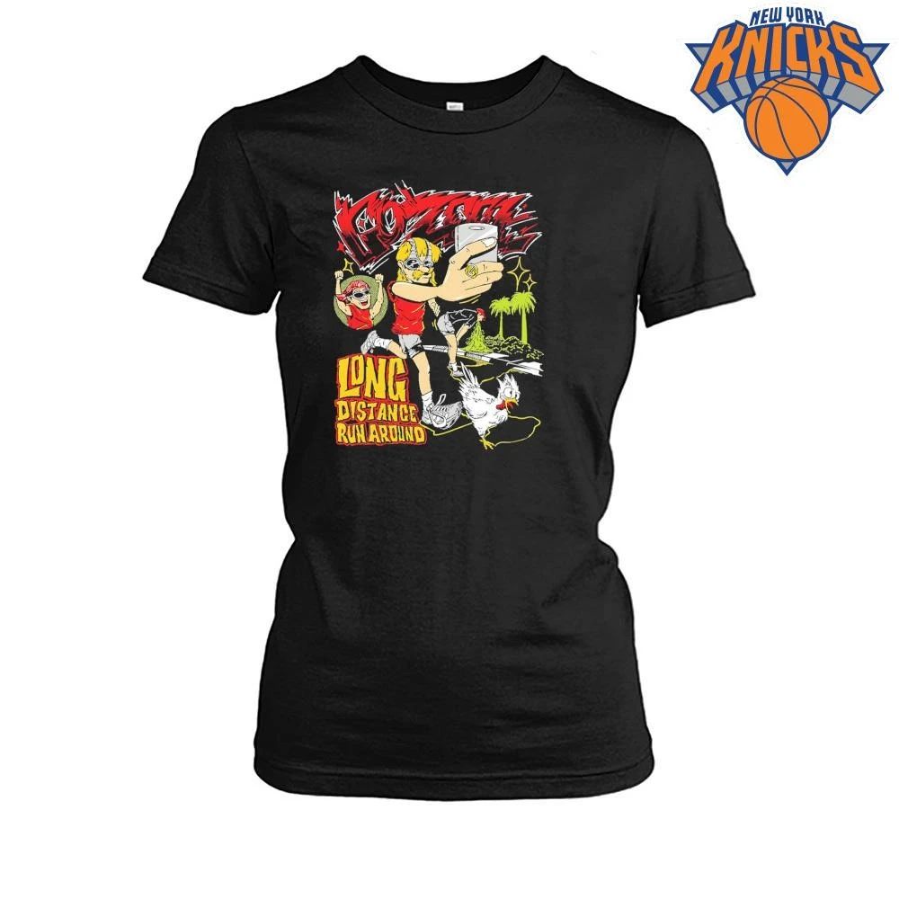 Cartoon Long Distance Run Around Runner selfie Chicken vomiting shirt
