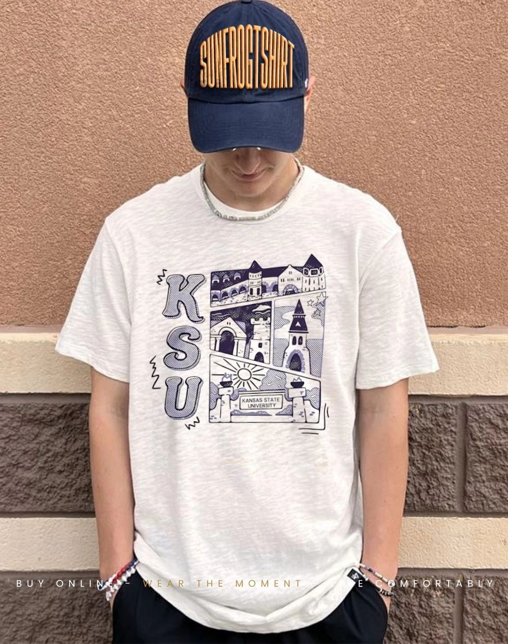 KSU Campus Landmarks comic paint shirt