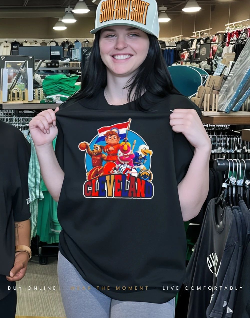 Cleveland sports mascot squad flag shirt