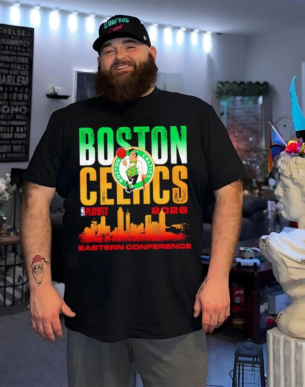 Boston Celtics 2026 NBA Playoffs Eastern Conference Skyline Distressed shirt