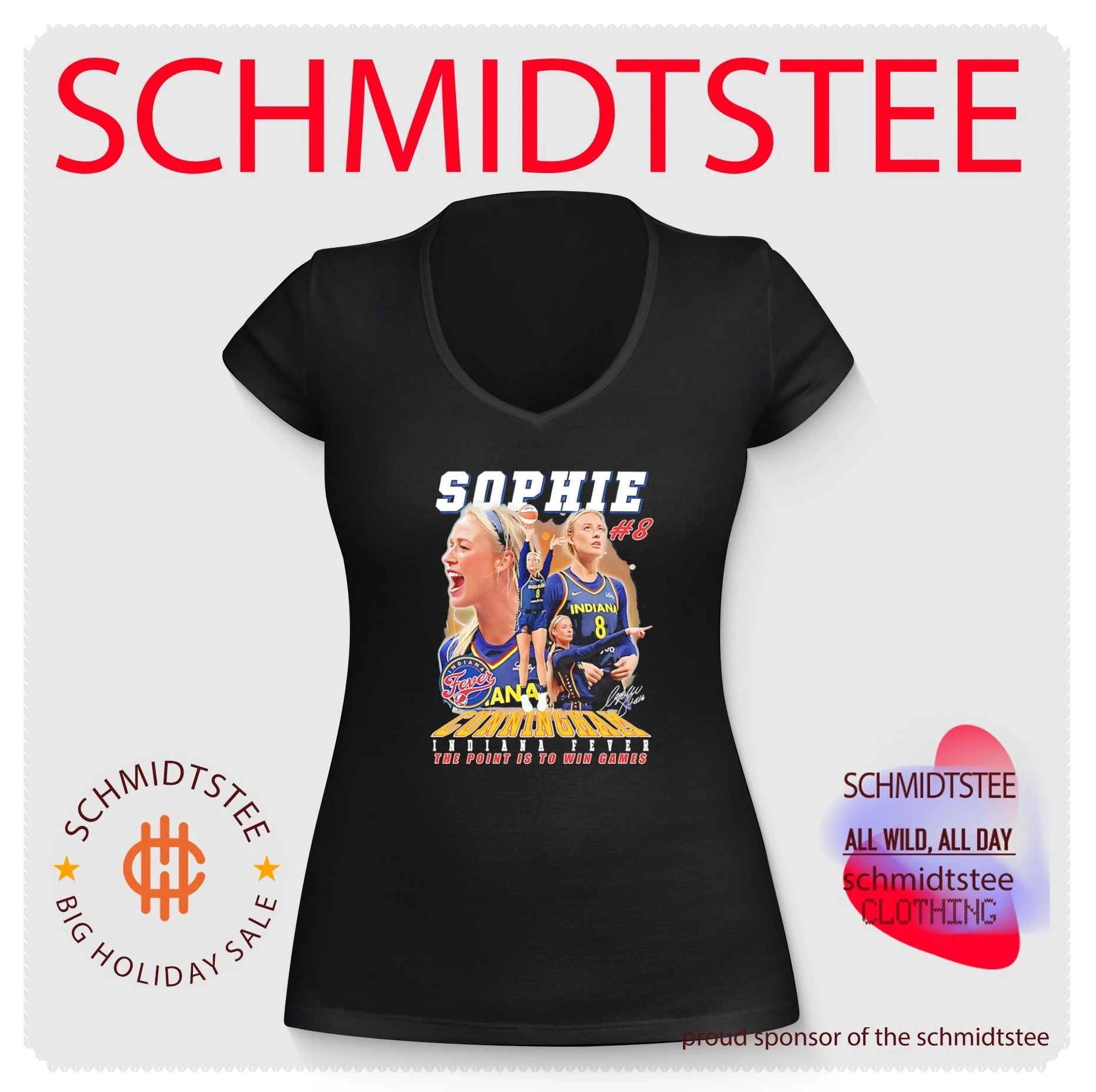 Indiana Fever Sophie Cunningham number 8 the point is to win games shirt