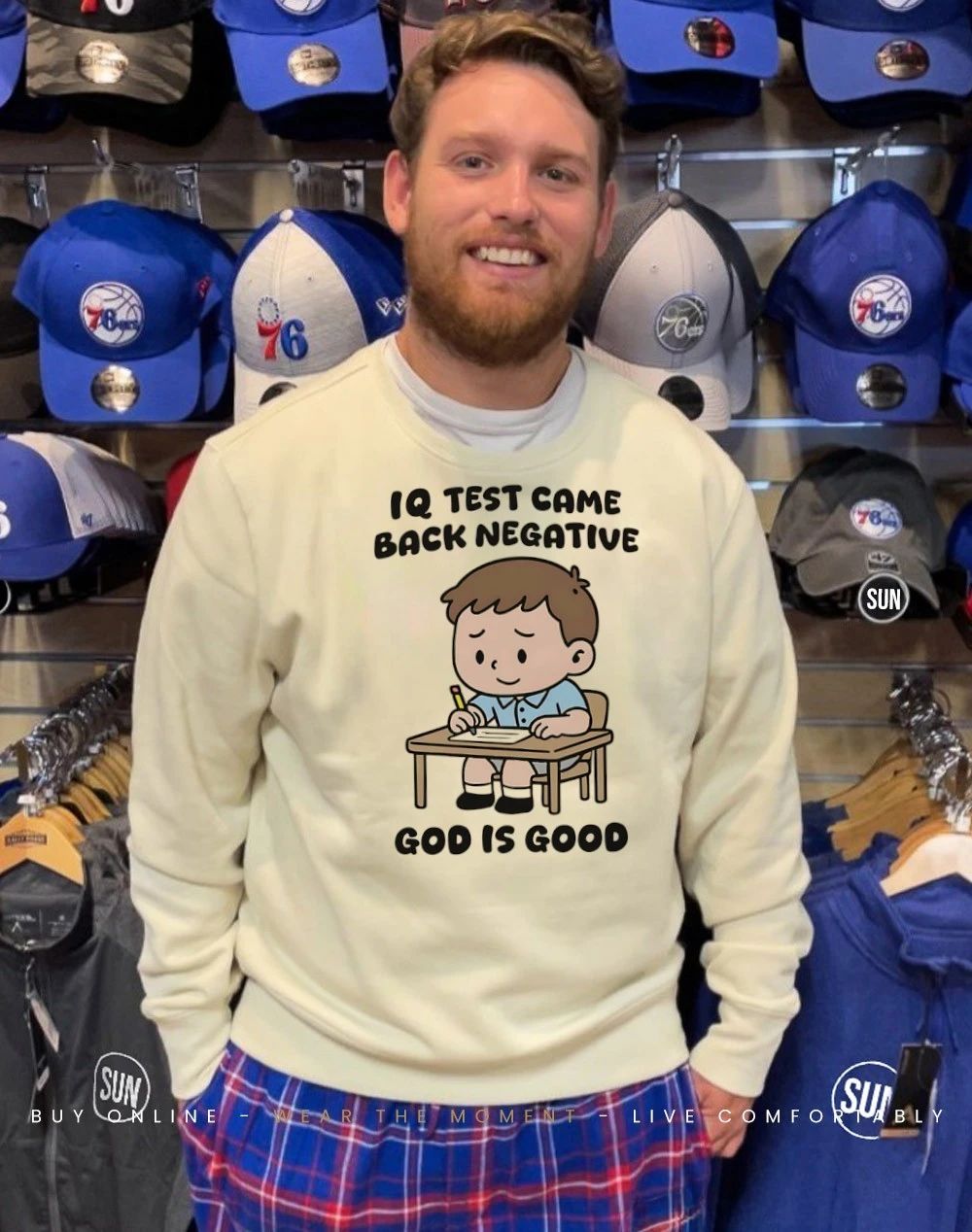 IQ test came back negative god is good shirt