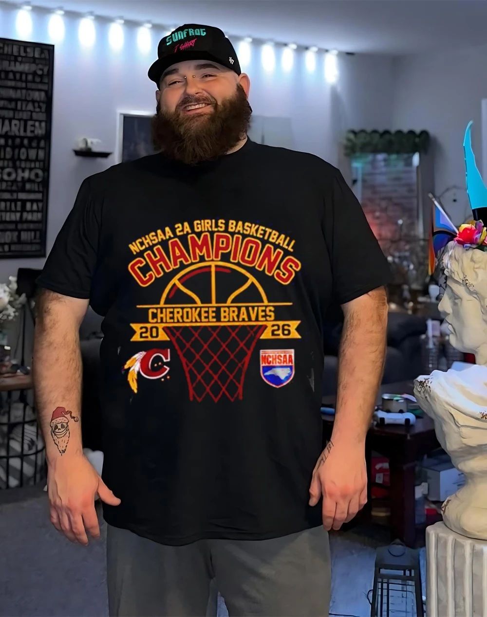 Cherokee Braves NCHSAA 2A Girls Basketball Champions 2026 logo shirt