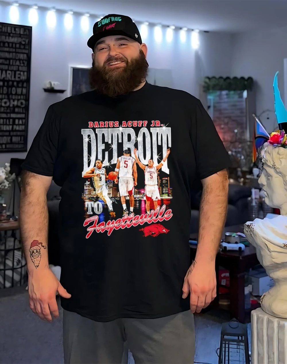 Darius Acuff Jr Arkansas Razorbacks Detroit to Fayetteville shirt