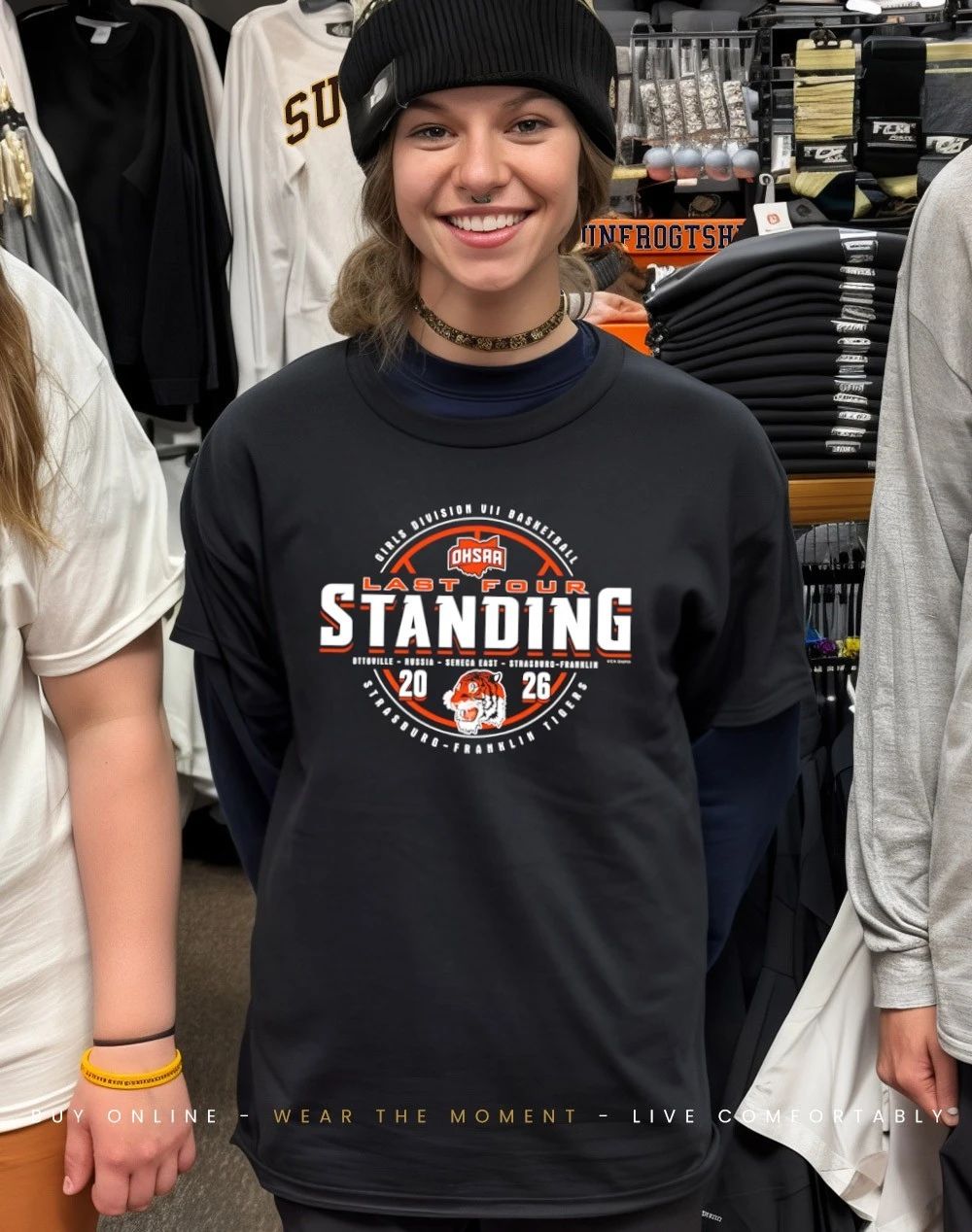 2026 OHSAA Girls Basketball D7 Last Four Standing Strasburg-Franklin Tigers shirt