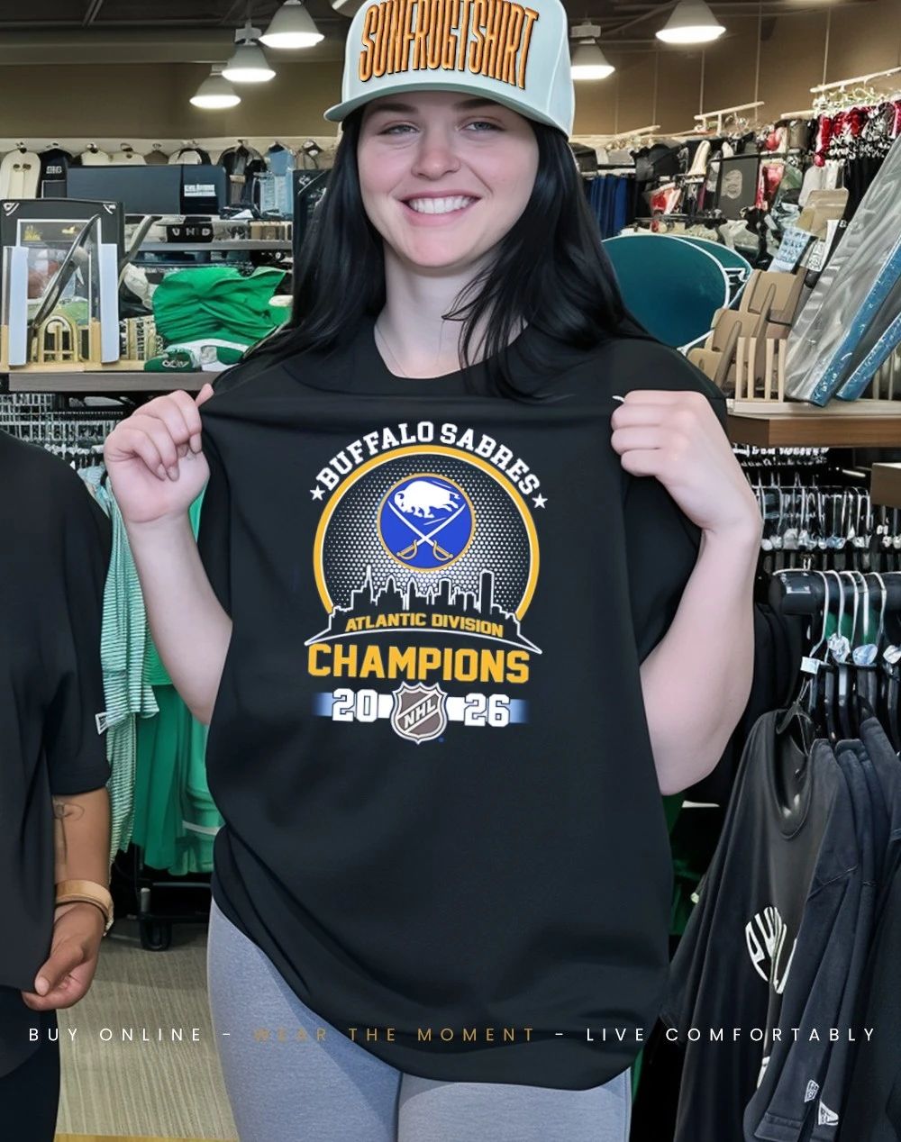 Buffalo Sabres wins 2026 Atlantic Division Champions city skyline shirt