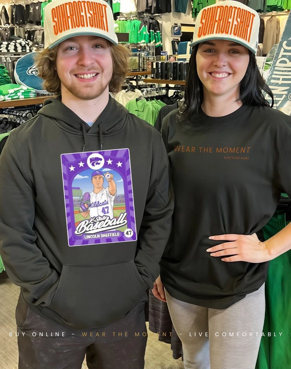 Lincoln Sheffield 47 Kansas State Wildcats baseball card Inspired shirt
