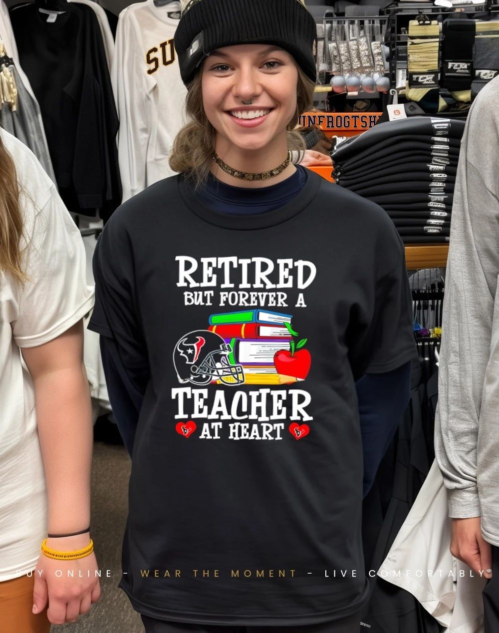Houston Texans Retired But Forever a Teacher At Heart shirt