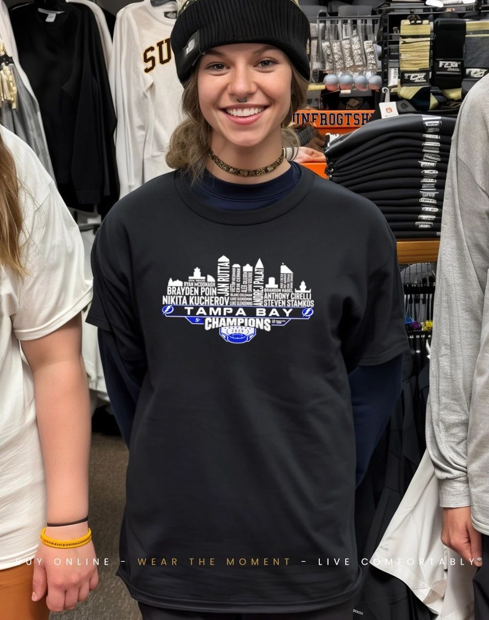Tampa Bay Hockey 2026 Champions Legends player names skyline shirt