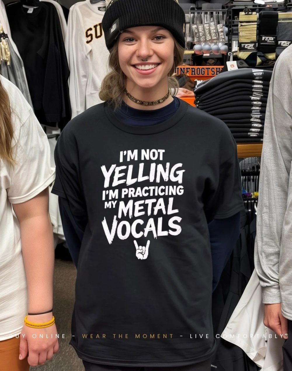 I’m not yelling I’m practicing my metal vocals humor shirt