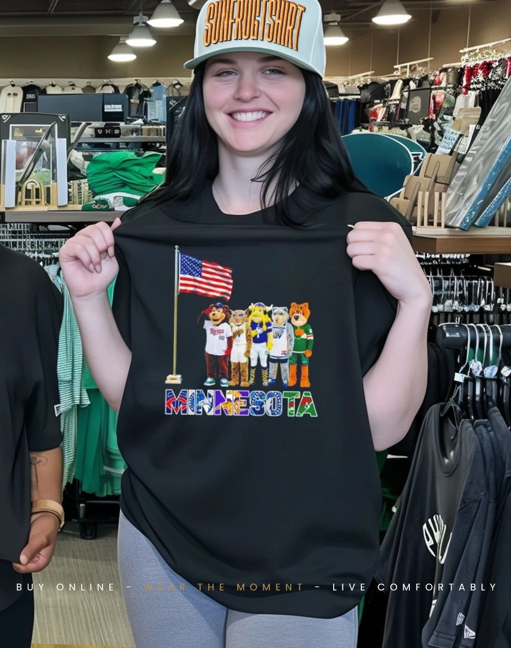 Minnesota sports mascot salute the flag shirt