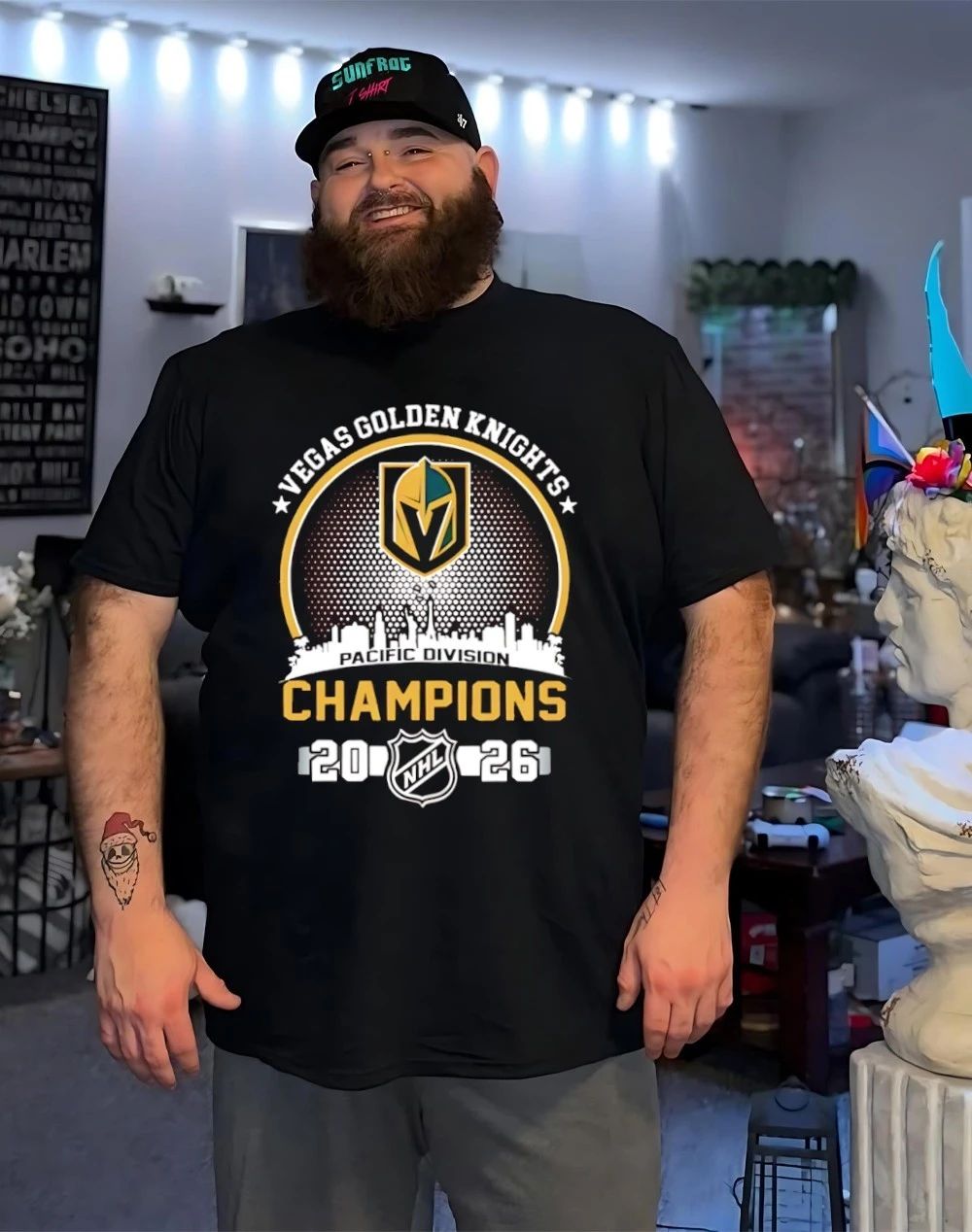 Vegas Golden Knights 2026 Pacific Division Champions city skyline shirt